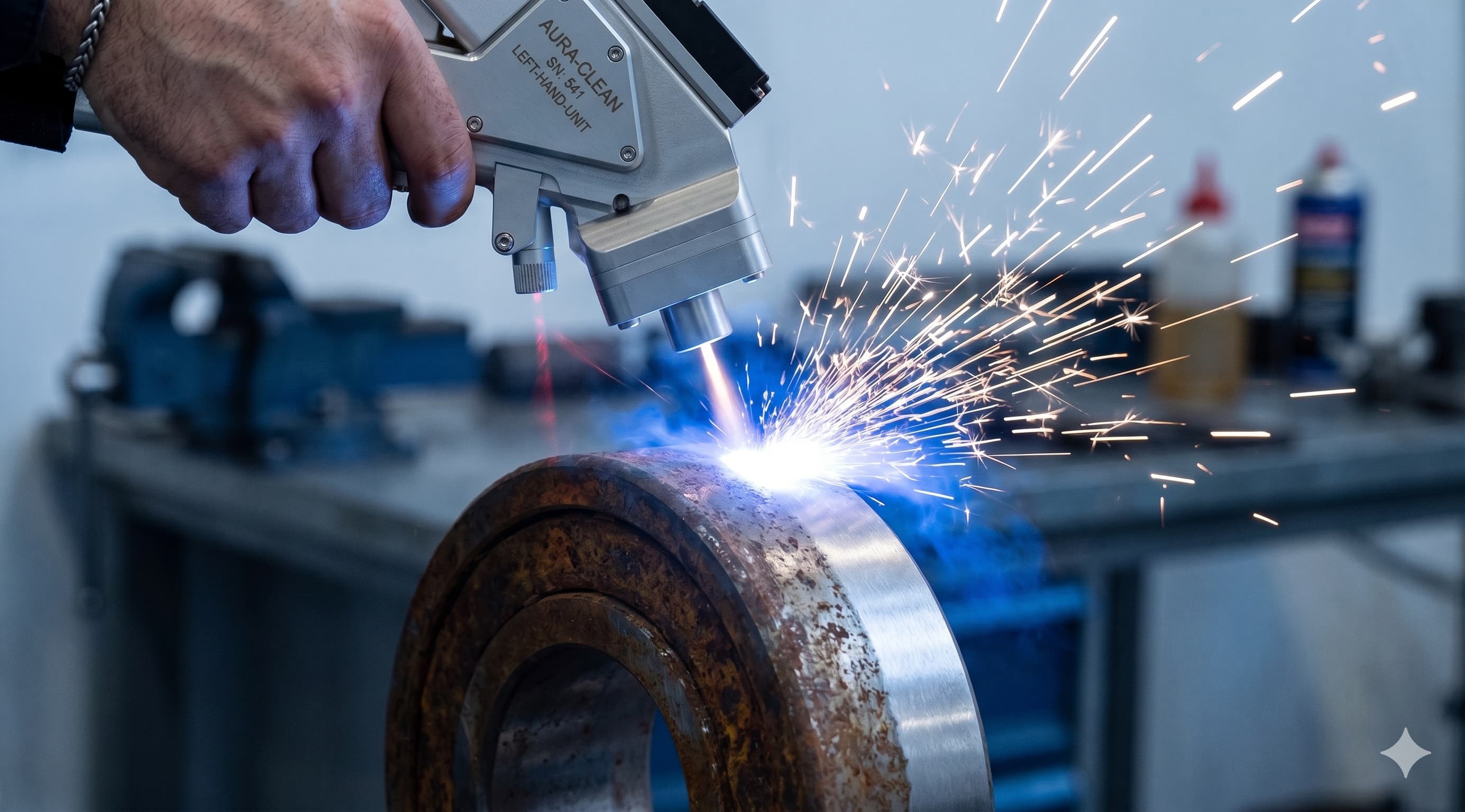 Czyszczenie laserowe elementu stalowego